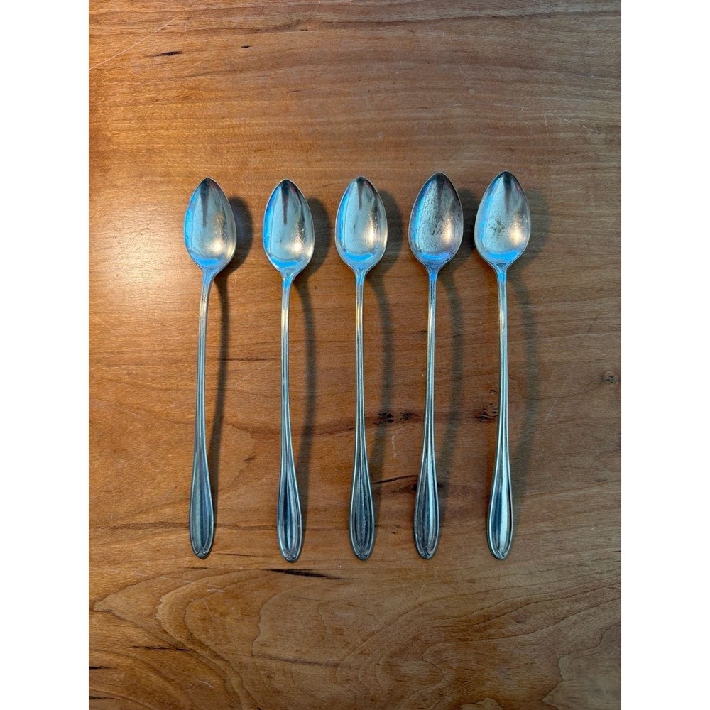 Set of 5 Antique R.S. Mfg. Co. Silver Plated Demitasse Spoons